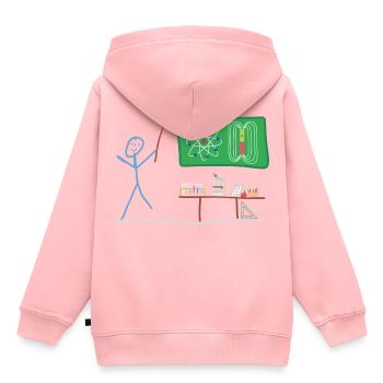 Naturwissenschaft Strichmännnchen Chemie Physik - Kinder Premium Organic Hoodie - Rosa - Hinten - AI Model Kid Female (0cm)