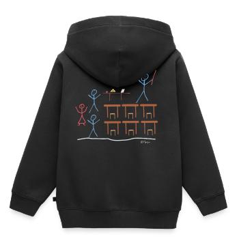 Stick Figure Class, école secondaire - Sweat Premium à capuche enfant bio - noir - Dos - AI Model Kid Male (0cm)
