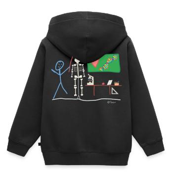 Teacher pupil stickman biology nature - Kids Premium Organic Hoodie - black - Back - AI Model Kid Male (0cm)