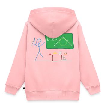 Schule Strichmännnchen, Geometrie Aufgabe Mathe - Kinder Premium Organic Hoodie - Rosa - Hinten - AI Model Kid Female (0cm)