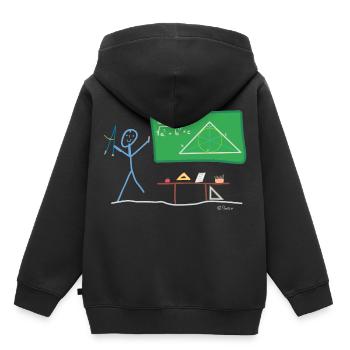 Schule Strichmännnchen, Geometrie Aufgabe Mathe - Kinder Premium Organic Hoodie - Schwarz - Hinten - AI Model Kid Male (0cm)