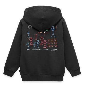 Schulklasse Strichmännchen, Lehrer Schüler Seminar - Kinder Premium Organic Hoodie - Schwarz - Hinten - AI Model Kid Male (0cm)