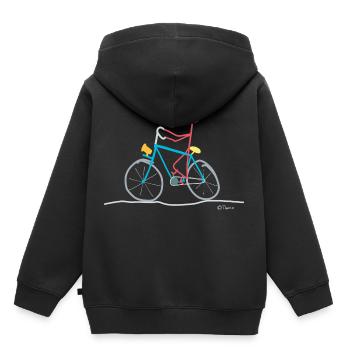 Conducteur de vélo Stick Figure Sports Trafic de vélo - Sweat Premium à capuche enfant bio - noir - Dos - AI Model Kid Male (0cm)