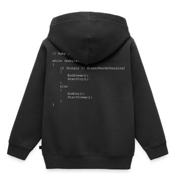 Idée cadeau programmeur logique bébé - Sweat Premium à capuche enfant bio - noir - Dos - AI Model Kid Male (0cm)