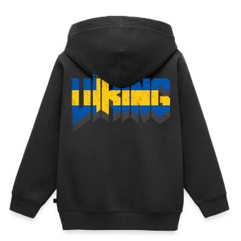 Vikings - drapeau suédois - Sweat Premium à capuche enfant bio - noir - Dos - AI Model Kid Male (0cm)