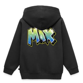 Graffiti max - Kinder Premium Organic Hoodie - Schwarz - Hinten - AI Model Kid Male (0cm)