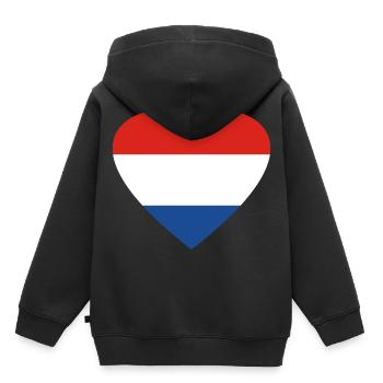 Coeur Pays-Bas Hollande - Sweat Premium à capuche enfant bio - noir - Dos - AI Model Kid Male (0cm)