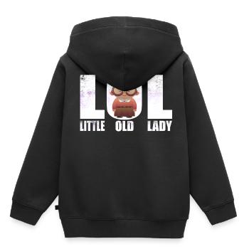 Petite Vieille Dame - LOL - Sweat Premium à capuche enfant bio - noir - Dos - AI Model Kid Male (0cm)