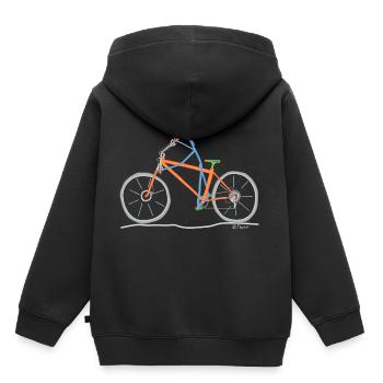 Fahrradfahren Strichmännchen Sport Freizeit Spaß - Kinder Premium Organic Hoodie - Schwarz - Hinten - AI Model Kid Male (0cm)