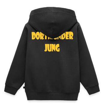 Dortmunder Jung - Kinder Premium Organic Hoodie - Schwarz - Hinten - AI Model Kid Male (0cm)