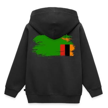 Zambia flag flag - Kids Premium Organic Hoodie - black - Back - AI Model Kid Male (0cm)