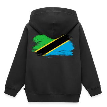 Tanzania flag flag - Kids Premium Organic Hoodie - black - Back - AI Model Kid Male (0cm)