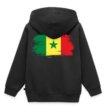Senegal flag flag - Kids Premium Organic Hoodie - black - Back - AI Model Kid Male (0cm)