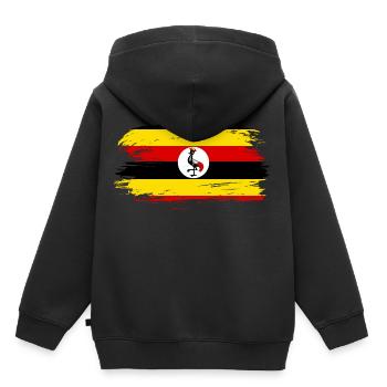Uganda flag flag - Kids Premium Organic Hoodie - black - Back - AI Model Kid Male (0cm)