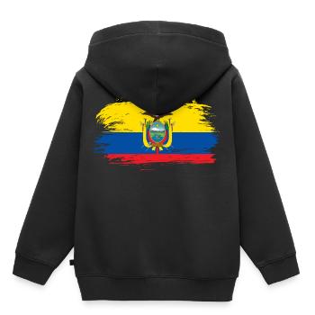 Ecuador flag flag - Kids Premium Organic Hoodie - black - Back - AI Model Kid Male (0cm)