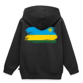Rwanda flag flag - Kids Premium Organic Hoodie - black - Back - AI Model Kid Male (0cm)