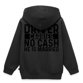 Driver Carries No Cash He Is Married 4 - Kinder Premium Organic Hoodie - Schwarz - Hinten - AI Model Kid Male (0cm)