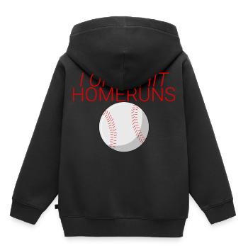 Je n’ai frappé que des homeruns 4 - Sweat Premium à capuche enfant bio - noir - Dos - AI Model Kid Male (0cm)