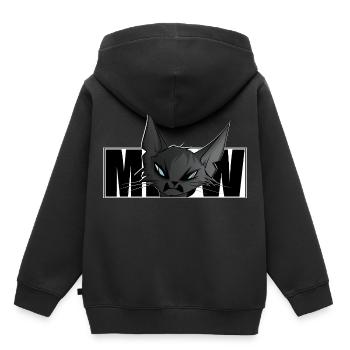 coole Katze, Comic, Katzenmotiv, Meow, T-Shirt - Kinder Premium Organic Hoodie - Schwarz - Hinten - AI Model Kid Male (0cm)