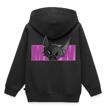 coole Katze, Comic, Katzenmotiv, Meow, T-Shirt - Kinder Premium Organic Hoodie - Schwarz - Hinten - AI Model Kid Male (0cm)