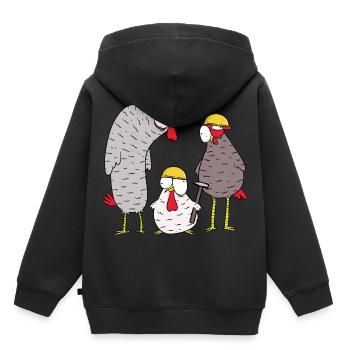 Baustelle Bauen Bauherr Einsatz Team Hammer - Kinder Premium Organic Hoodie - Schwarz - Hinten - AI Model Kid Male (0cm)