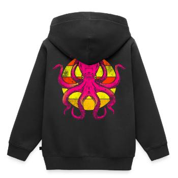 Bunter Oktopus Tintenfisch Kranken - Kinder Premium Organic Hoodie - Schwarz - Hinten - AI Model Kid Male (0cm)