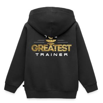 Le meilleur formateur - Sweat Premium à capuche enfant bio - noir - Dos - AI Model Kid Male (0cm)