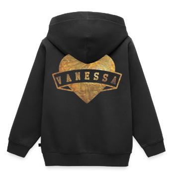 Vanessa Herzen Gold - Kinder Premium Organic Hoodie - Schwarz - Hinten - AI Model Kid Male (0cm)