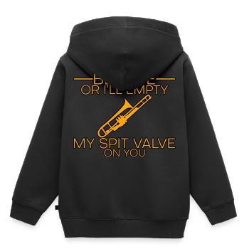 Be Nice Or I'll Empty My Spit Valve On You 3 - Kids Premium Organic Hoodie - black - Back - AI Model Kid Male (0cm)