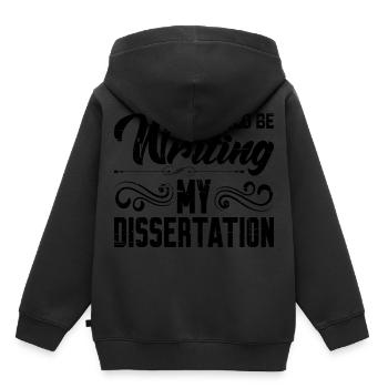Je devrais écrire ma thèse 8 - Sweat Premium à capuche enfant bio - noir - Dos - AI Model Kid Male (0cm)