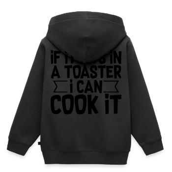 S’il rentre dans un grille-pain, je peux le cuisiner 2 - Sweat Premium à capuche enfant bio - noir - Dos - AI Model Kid Male (0cm)