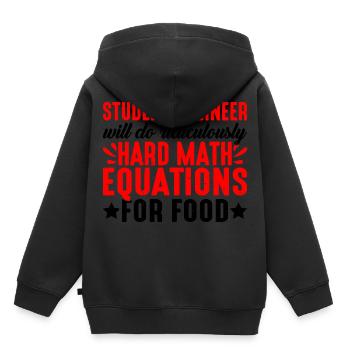 Fera des équations mathématiques ridiculement difficiles pour la nourriture3 - Sweat Premium à capuche enfant bio - noir - Dos - AI Model Kid Male (0cm)