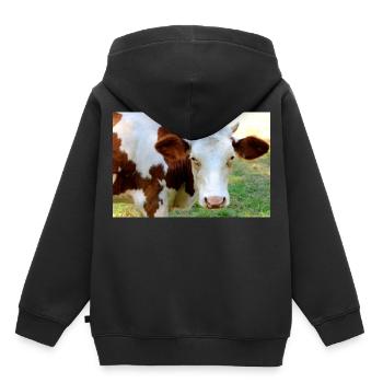 Cow Poster - Kids Premium Organic Hoodie - black - Back - AI Model Kid Male (0cm)