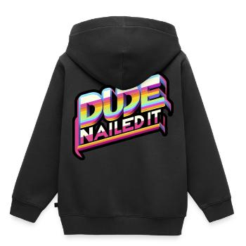 Dude Nailed It 6 - Kinder Premium Organic Hoodie - Schwarz - Hinten - AI Model Kid Male (0cm)