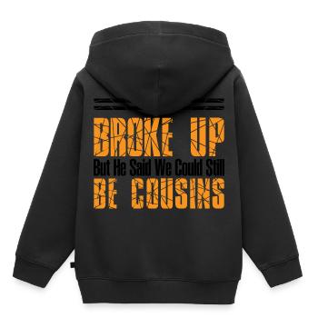 Nous avons rompu mais il a dit que nous pourrions être cousins 44 - Sweat Premium à capuche enfant bio - noir - Dos - AI Model Kid Male (0cm)