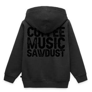 Coffee Music Sawdust 3 - Kinder Premium Organic Hoodie - Schwarz - Hinten - AI Model Kid Male (0cm)