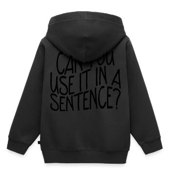 Pouvez-vous l’utiliser dans une phrase - Sweat Premium à capuche enfant bio - noir - Dos - AI Model Kid Male (0cm)