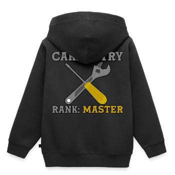 Rang de charpenterie Maître 2 - Sweat Premium à capuche enfant bio - noir - Dos - AI Model Kid Male (0cm)