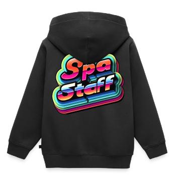Personnel du spa 8 - Sweat Premium à capuche enfant bio - noir - Dos - AI Model Kid Male (0cm)