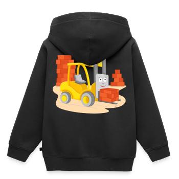 Gabelstapler - Kinder Premium Organic Hoodie - Schwarz - Hinten - AI Model Kid Male (0cm)