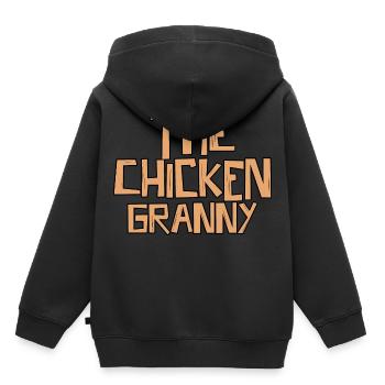 The Chicken Granny 3 - Kinder Premium Organic Hoodie - Schwarz - Hinten - AI Model Kid Male (0cm)