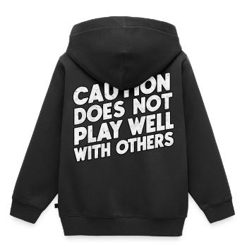 La prudence ne joue pas bien avec les autres 94 - Sweat Premium à capuche enfant bio - noir - Dos - AI Model Kid Male (0cm)