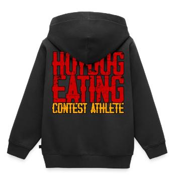 Hotdog Eating Contest Athlete 3 - Kinder Premium Organic Hoodie - Schwarz - Hinten - AI Model Kid Male (0cm)