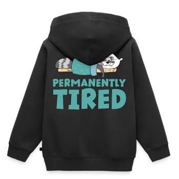 Fatigué en permanence 2 - Sweat Premium à capuche enfant bio - noir - Dos - AI Model Kid Male (0cm)