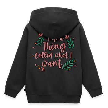 I Do A Thing Called What I Want 4 - Kinder Premium Organic Hoodie - Schwarz - Hinten - AI Model Kid Male (0cm)
