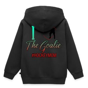 I Love The Goalie #hockeymom 4 - Kinder Premium Organic Hoodie - Schwarz - Hinten - AI Model Kid Male (0cm)