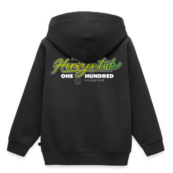 Jena Saale Horizontale One Hundred Kilometers - Kinder Premium Organic Hoodie - Schwarz - Hinten - AI Model Kid Male (0cm)