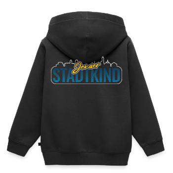 Jenaer Stadtkind - Kinder Premium Organic Hoodie - Schwarz - Hinten - AI Model Kid Male (0cm)