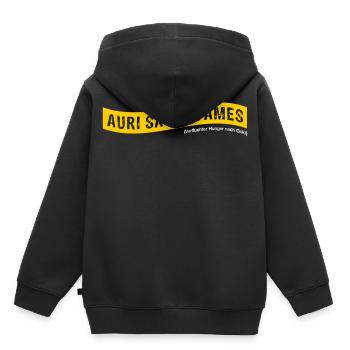 Auri sacra fames (lateinisch) >Vectorgraphic - Kinder Premium Organic Hoodie - Schwarz - Hinten - AI Model Kid Male (0cm)