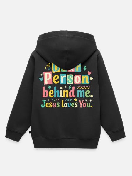 Jesus liebt dich positive Botschaft - Kinder Premium Organic Hoodie - Schwarz